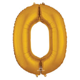 34 Inch Gold Oversized Foil Balloon Numbers 0-9